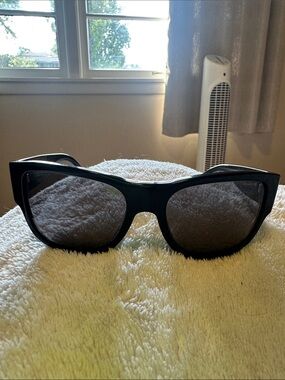 Versace Black Oversized Cat Eye Sunglasses